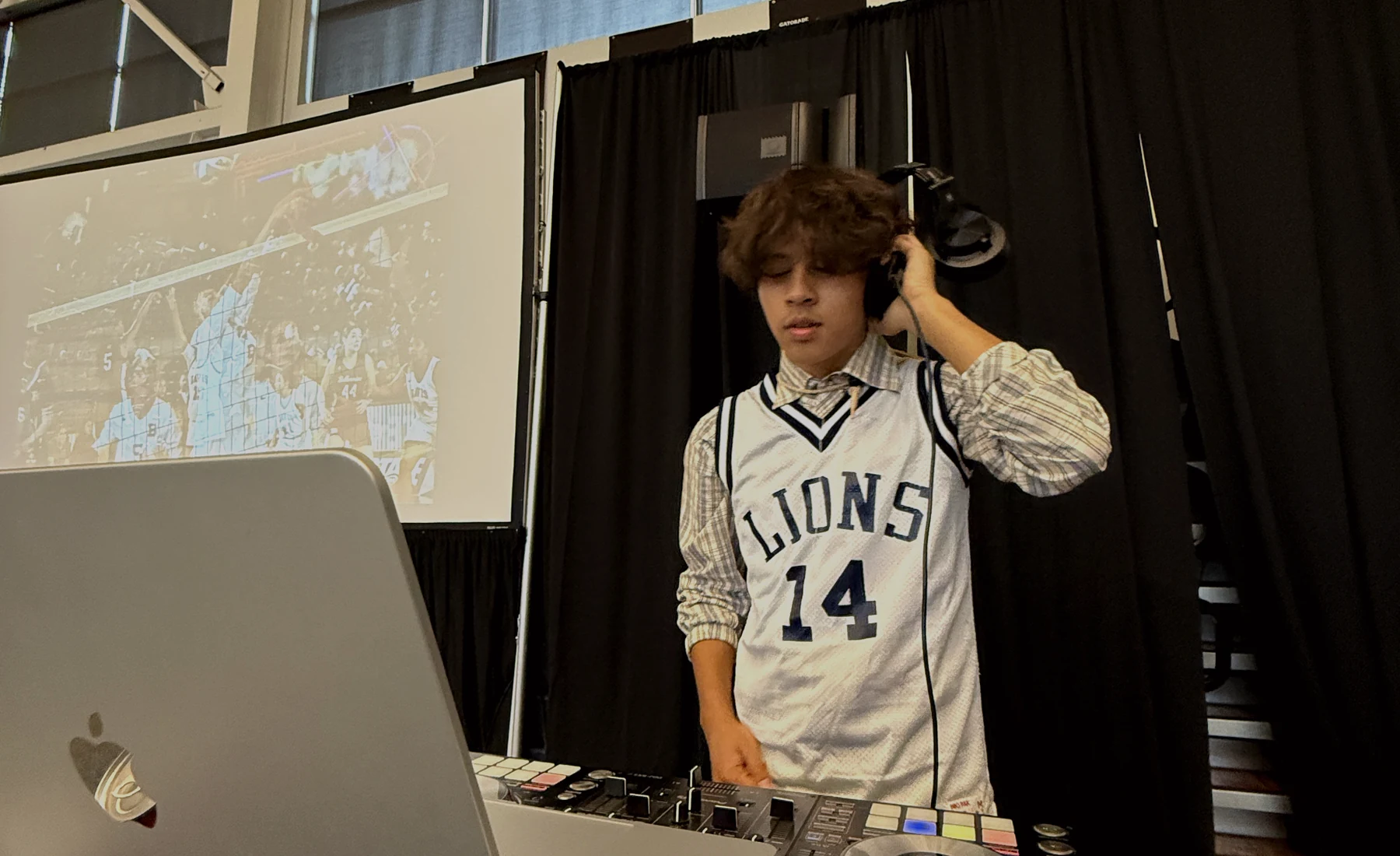 Peter DJing a school event