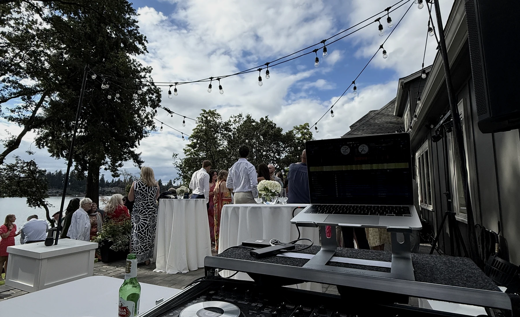 DJ equipment at an outdoor reception